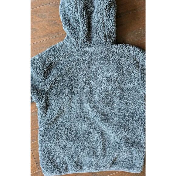 Eddie Bauer Quest Fleece Plush Hooded Jacket Boys M 10 12 Blue Gray Striped - Picture 8 of 10